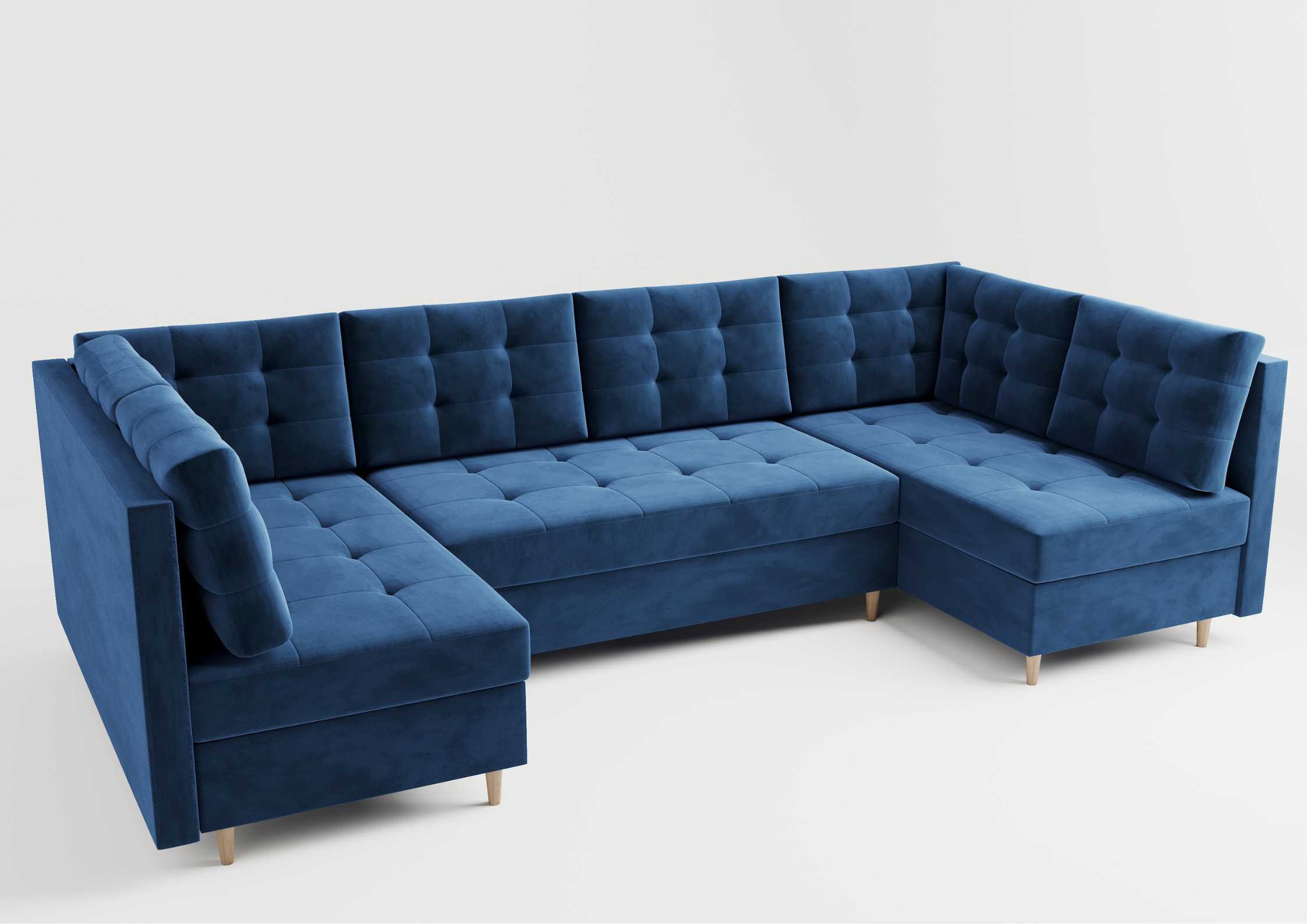 Narożnik w kształcie u pikowany granatowy